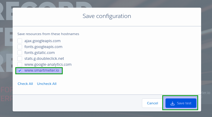 Select domains recorder